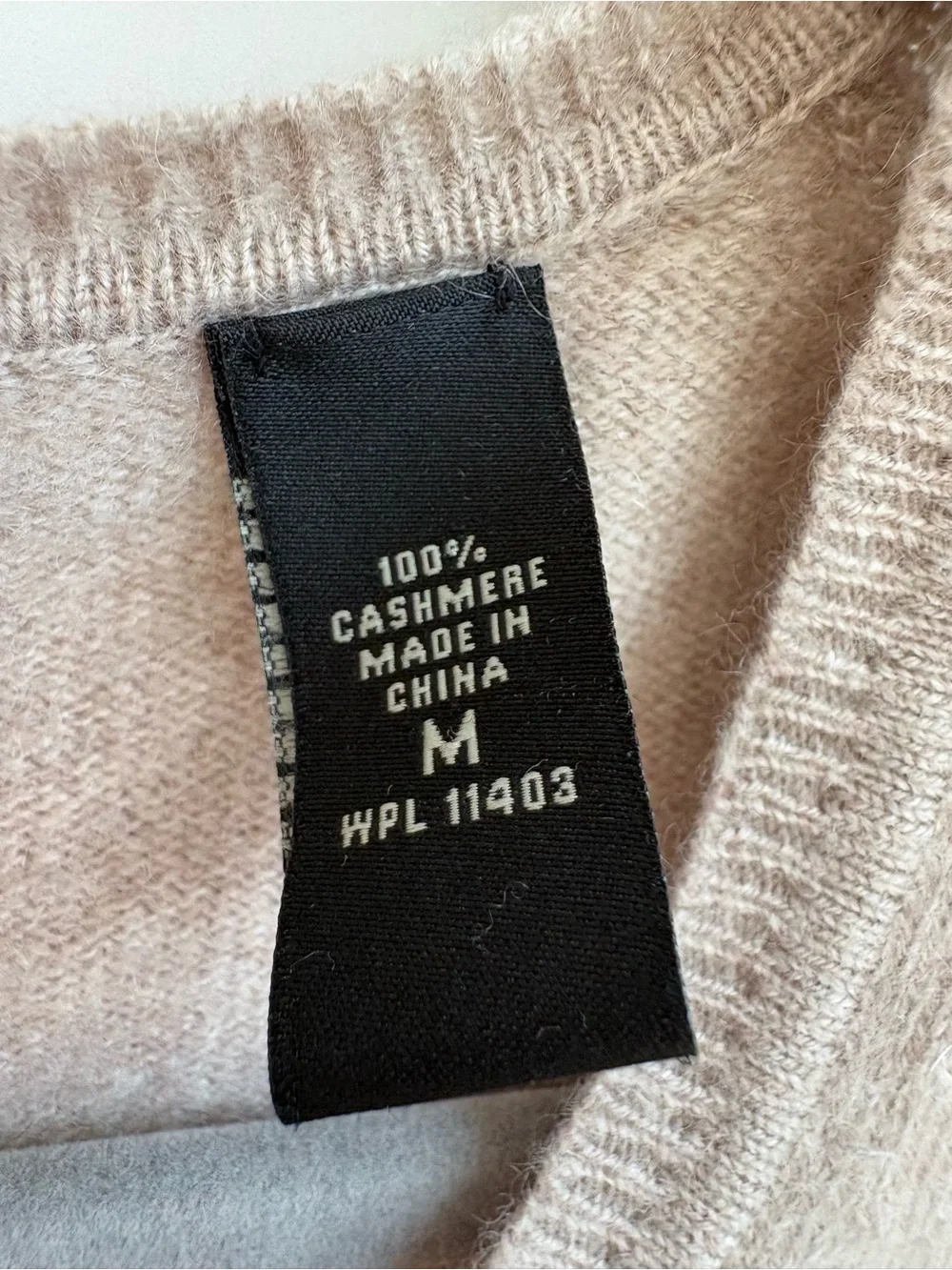 Lord & Taylor Women's V-Neck Cashmere Sweater Beige Minimalist Quiet Luxury